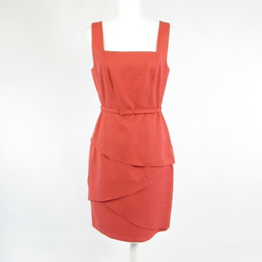 David Meister pink tiered dress 8